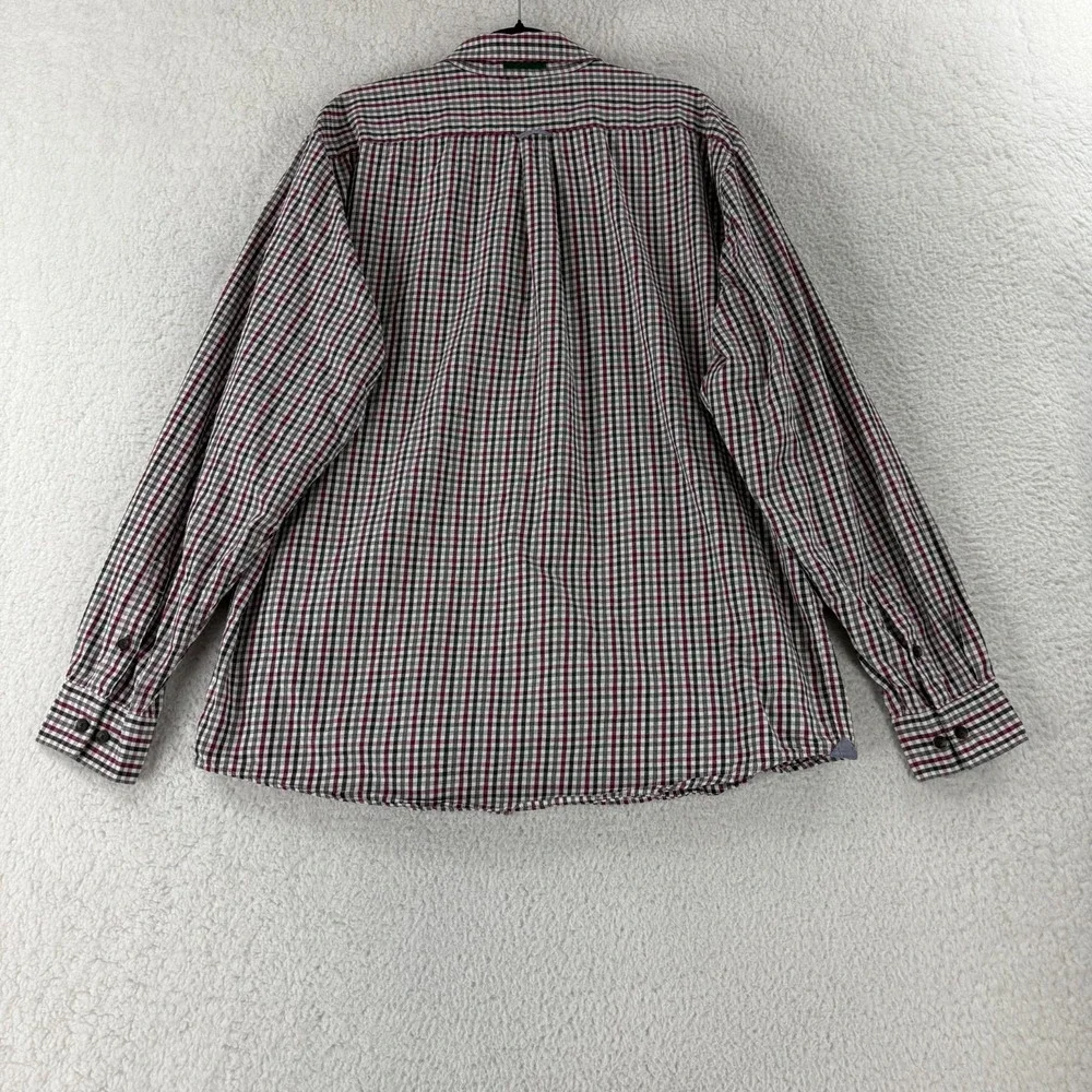 Lacoste Button-Up Shirt Mens Size XL Black Plaid Long Sleeve 100% Cotton Regular